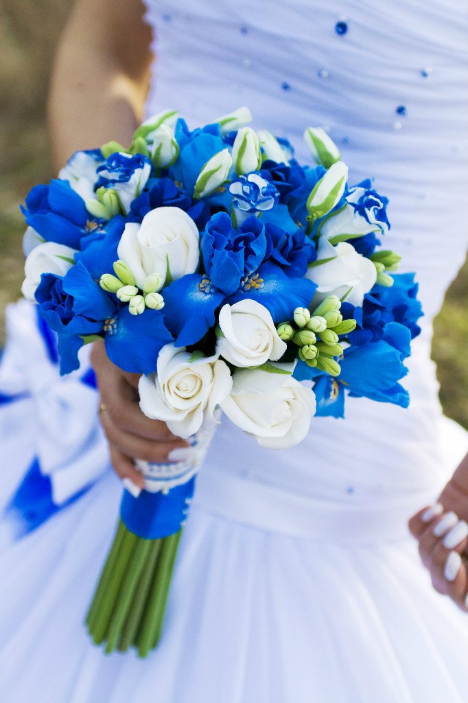 Синий Букет Невесты Фото