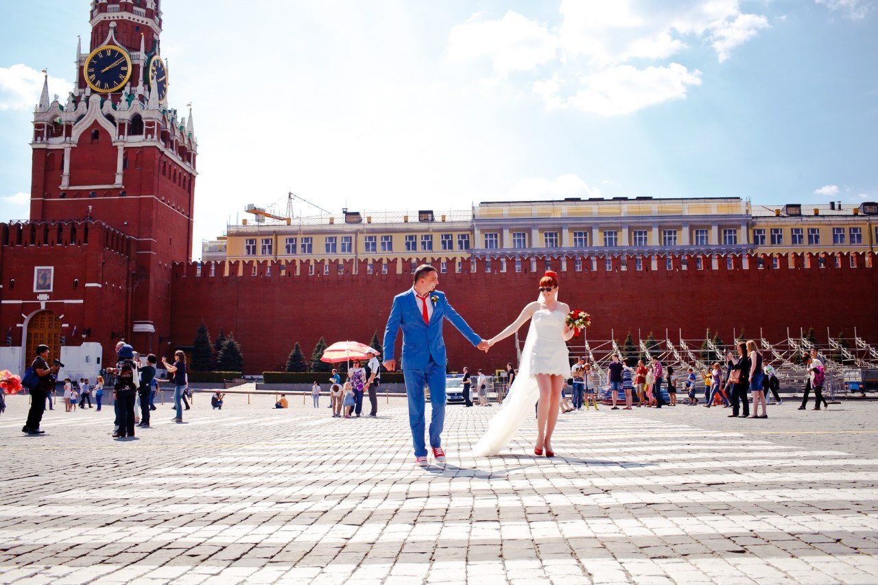 свадебные фото на красной площади
