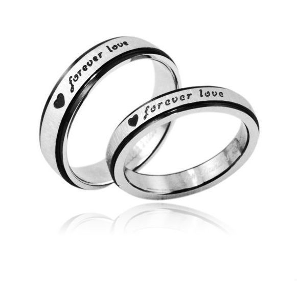 Парные кольца из стали "Forever Love"