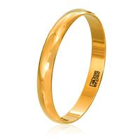Классическое обручальное кольцо из жёлтого золота, ширина 3 мм