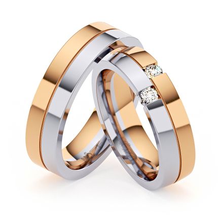 Обручальные кольца из комбинированного золота 585