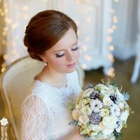 Зимний образ невесты, букет для зимней свадьбы