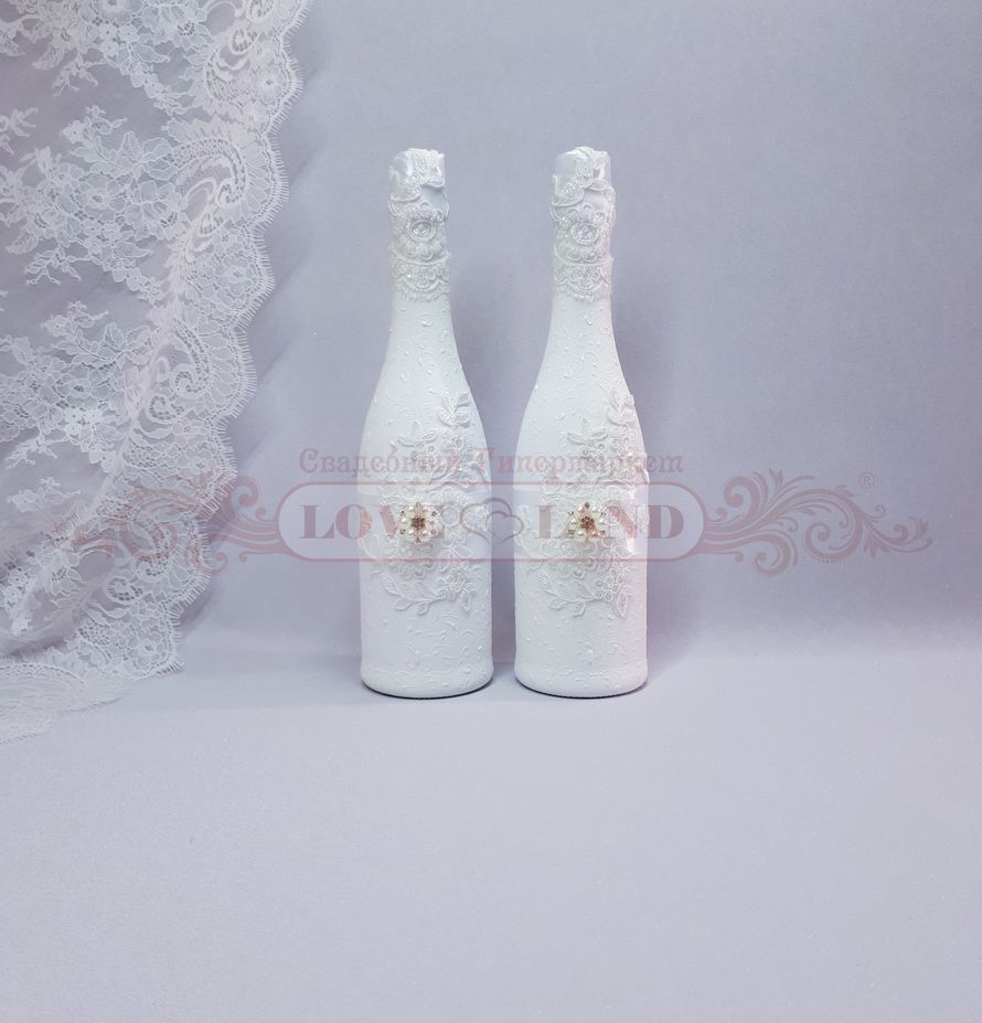 Декор свадебных бутылок - артикул 01