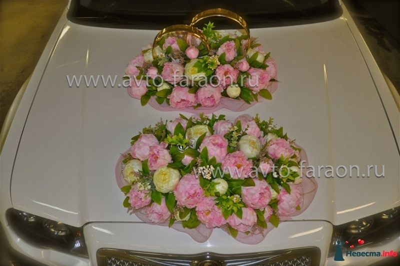 Украшение на свадебную машину из искусственных цветов (пионы) - фото 411772 АвтоФараон - элегантные кортежи на изысканный вкус