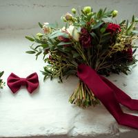 Букет невесты  в цвете марсала