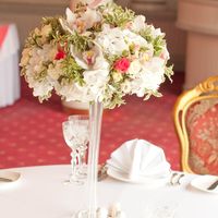 розовая свадьба композиция на стол гостей