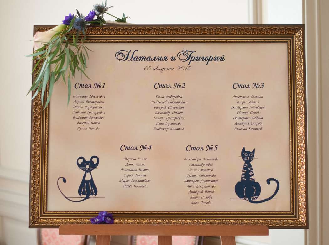 кошки мышки синяя фиолетовая персиковая свадьба - фото 6443102 Студия флористики и декора "Глориоза"