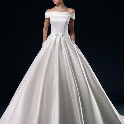 Атласное свадебное платье, арт. А1088
