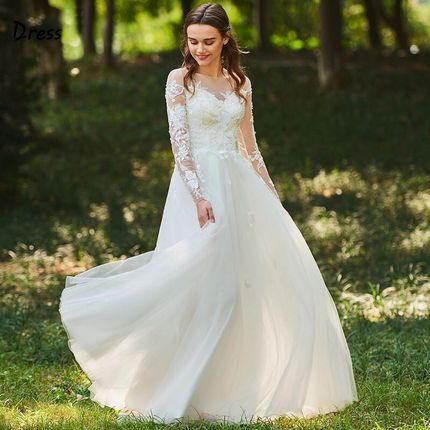 Свадебное платье с длинными рукавами А1435