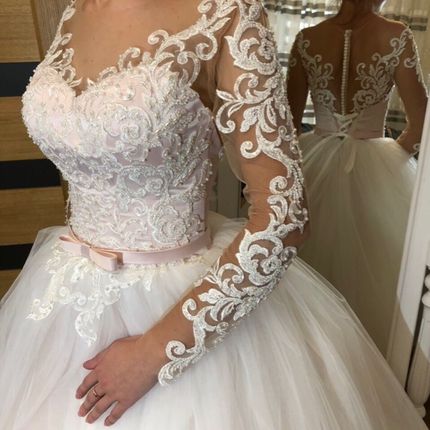 Свадебное платье с длинными рукавами А1437