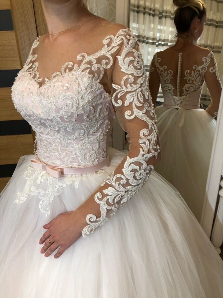 Свадебное платье с длинными рукавами А1437