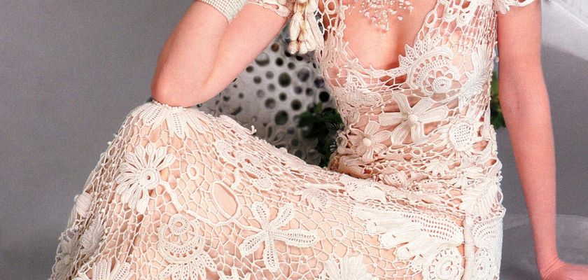 Свадебная мода: изысканные вязаные платья