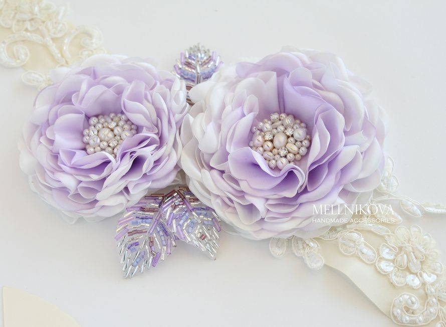 Пояс для свадебного платья "Violet" - фото 2504965 Mellnikova - авторские свадебные аксессуары