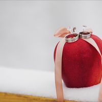 Подушечка для колец в виде яблока
