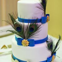 Свадебный торт с перьями павлина
12 кг