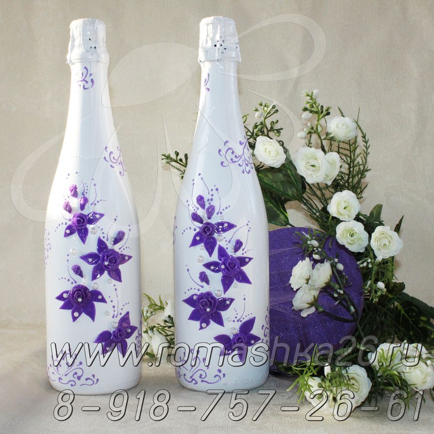 Украшение на бутылки "Violet" - фото 2674689 Интернет-магазин свадебных аксессуаров "Ромашка"