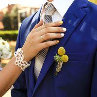 Бонбоньерка жениха. Свадьба в сине-желтой гамме