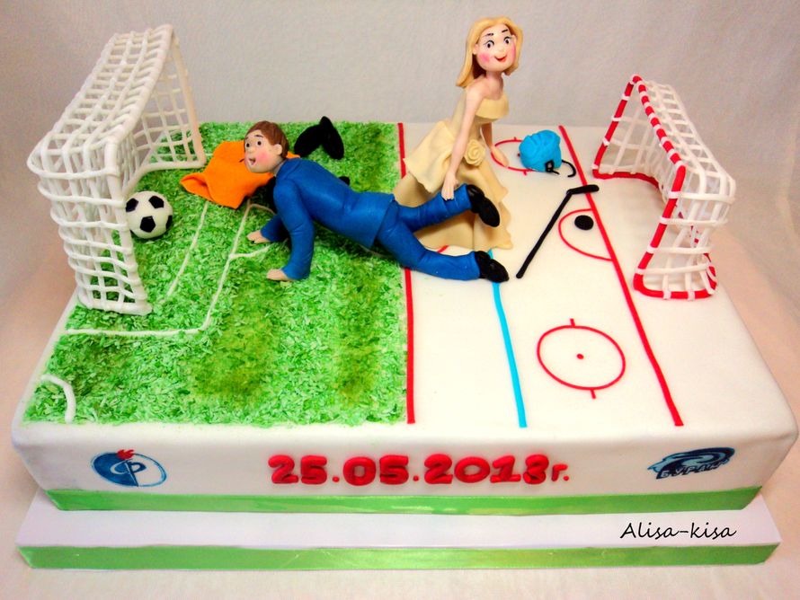 необычный спортивный торт с юмором, фигурки (ручная лепка) - фото 2142240 Alisa-Kisa создание тортов