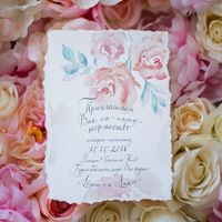 Коллекция полиграфии "Воздушные цветы": приглашения, конверт, меню, рассадочные карточки, save the date. Студия "Настя Рай"