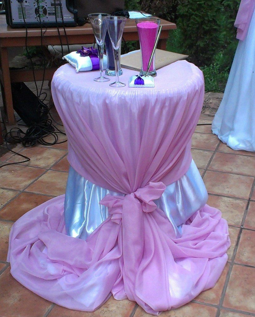 Свадебный стол регистратора с драпировкой в сиреневом цвете. - фото 2410813 Арт-группа "Оскар" - организация свадьбы