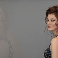 Высокий пучек+ макияж "смоки"