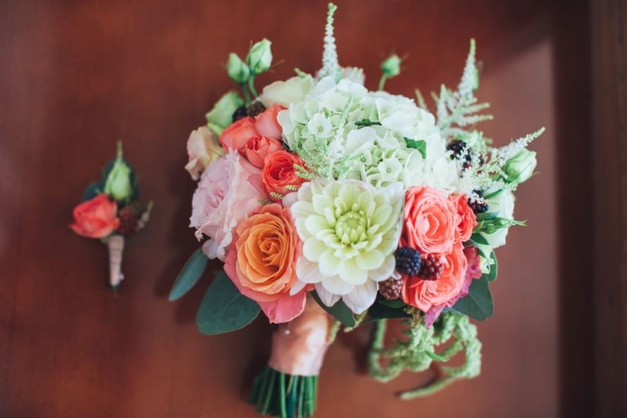 Букет невесты в персиковых тонах. - фото 10751548 Студия флористики Nice Flower