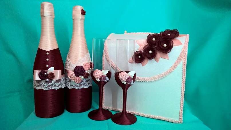 Свадебные аксессуары в винном цвете марсала - фото 7804670 Студия декора Rizi