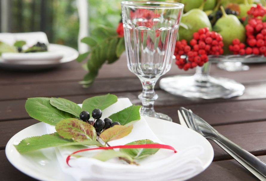 Оформление тарелки с использование настоящих ягод черноплодной рябины - фото 2987957 Лаборатория Восторга - декор свадьбы