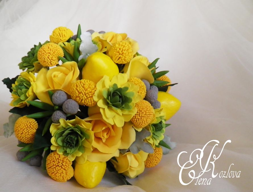 букет жёлтый с лимонами - фото 7636918 Свадебные аксессуары от Елены Козловой