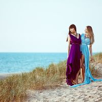 Подружки невесты- фиолетовый и голубой