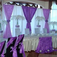 Фиолетовый декор свадьбы с орхидеями