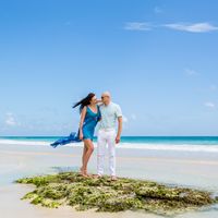 жених и невеста, съемка в Доминикане,  пляж Макао, океан