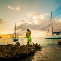 свадьба в Доминикане, закат, порт, любовь