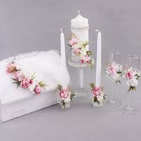 Свадебный набор Утренний рассвет (6 предметов), розовые пионы