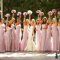 Невеста и её подружки- бело-розовая гамма