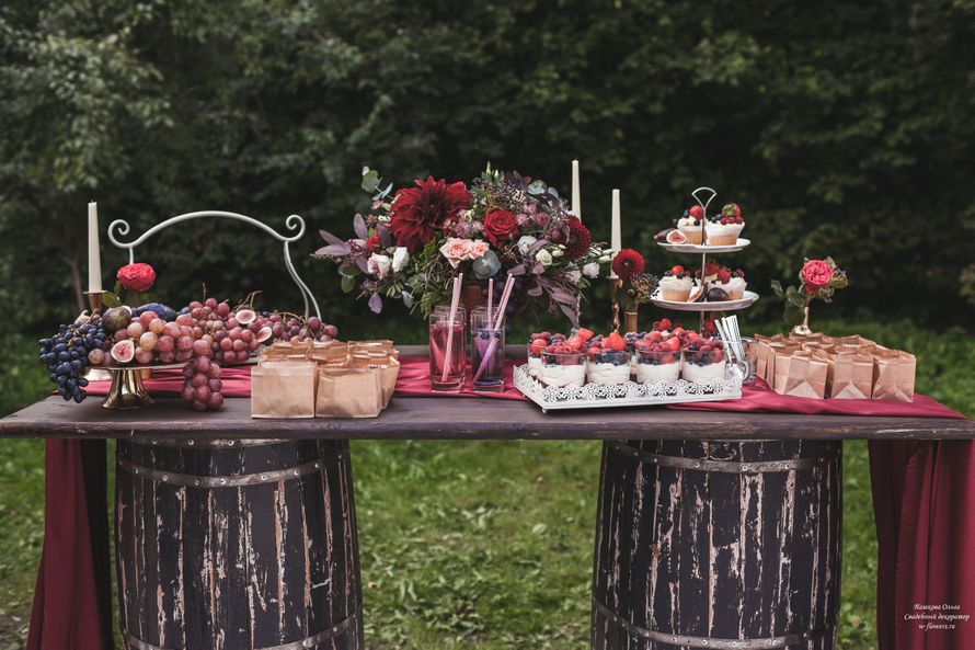 Ягодный стол
Фото Олег Бреславцев
Организация ChoiceWedding
Декор Пашкова Ольга
Площадка Лесная Дача - фото 16253148 Пашкова Ольга - флорист-дизайнер