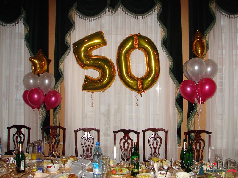 Украшение зала на юбилей 50 лет мужчине шарами фото