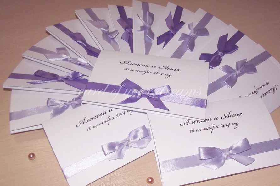 Нежно-фиолетовые пригласительные для утонченных натур. - фото 3814103 Dreamcards - свадебные пригласительные  