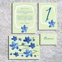Коллекция свадебной полиграфии "Голубые цветы". Акварельная, воздушная и нежня. Подойдет для эко свадьбы или свадьбы в стиле рустик.