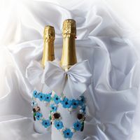 Свадебное оформление бутылок "Шоколадные небеса"