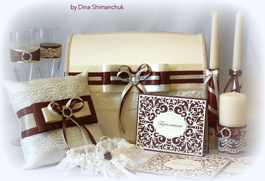 Кремово-шоколадный свадебный набор - фото 2506831 Дина Шиманчук - свадебные аксессуары