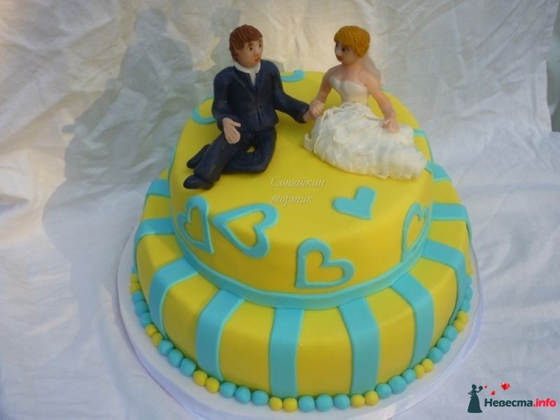 Торт в желто голубых оттенках - фото 492888 Кондитер Софья Кружнова