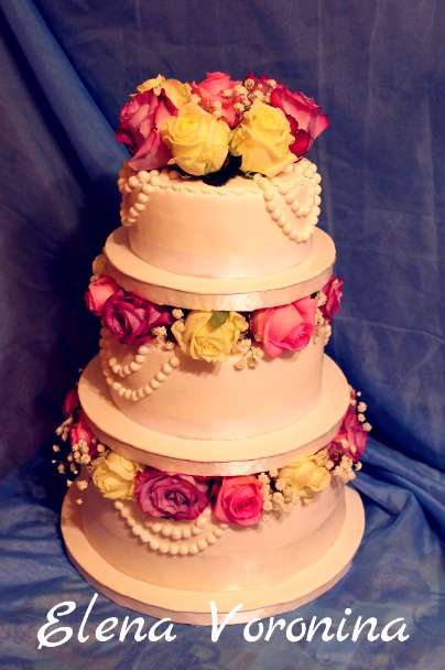 Фото 6015015 в коллекции свадебный торт с живыми цветами - Торты на заказ в Краснодаре