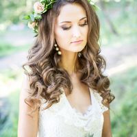 Нежный свадебный макияж под образ в стиле рустик