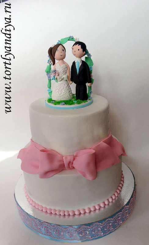 Свадебный торт с фигурками 7 кг - фото 6982330 Семейная кондитерская Тортляндия
