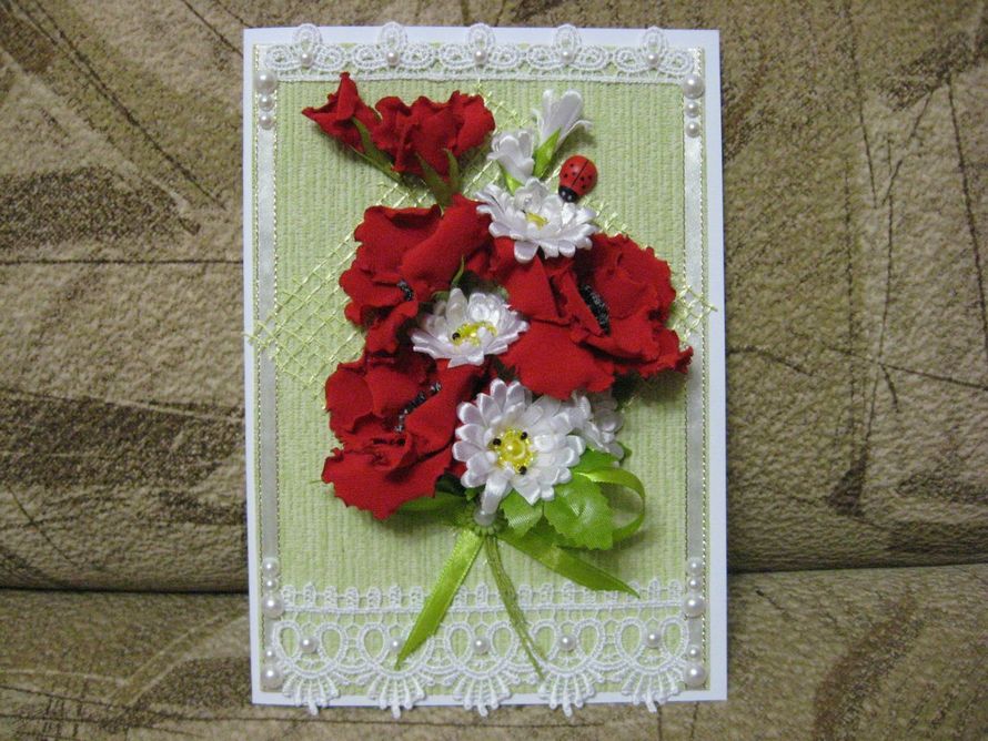Скрап открытка красное