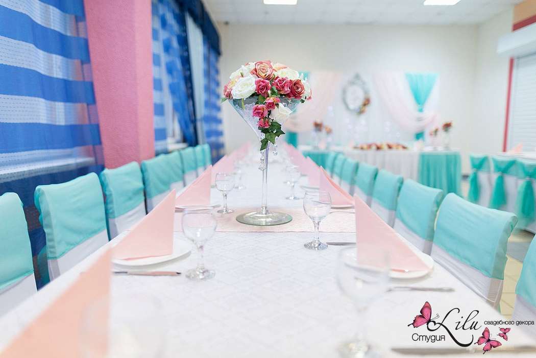 Романтичное и нежное оформление в очень модном в 2016 году цвете Rose Quartz & Limpet Shell - фото 8273776 Студия свадебного декора "LiLu"