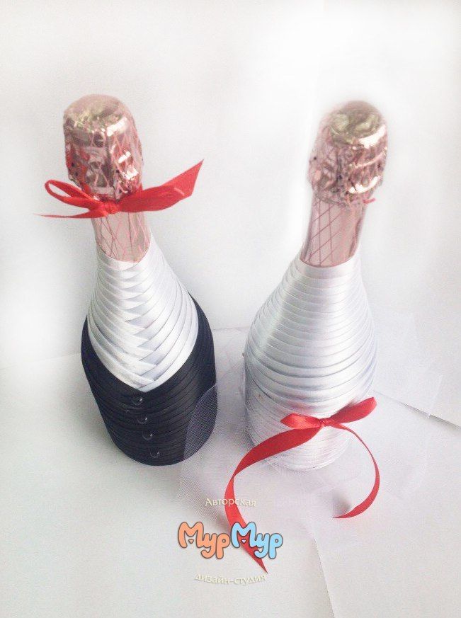 Шампанское "Жених и невеста" прекрасно дополнит ваш свадебный стол! :3 - фото 9102050 Авторская дизайн-студия "Мур-Мур", аксессуары 