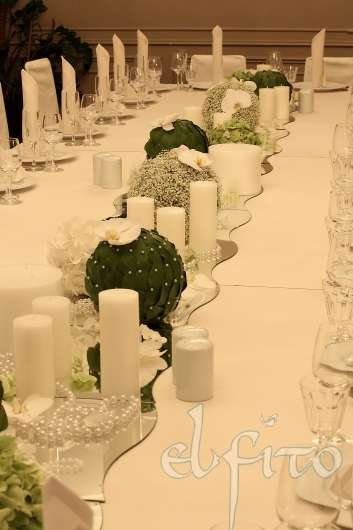 Роскошное бело-зеленое оформление "жемчужной" свадьбы цветами и аксессуарами - фото 533036 Мастерская цветочного дизайна "ЭльФито"