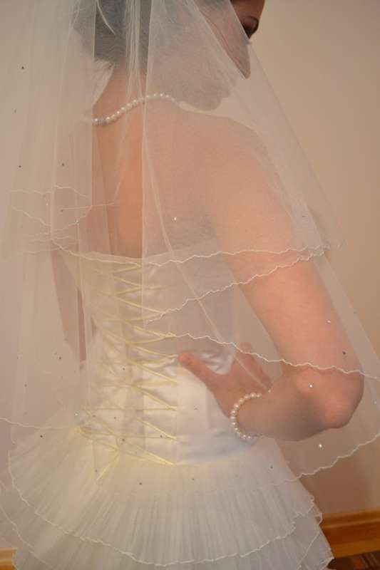 Фата светло-кремового цвета, отделка стразами - фото 11383676 Свадебный интернет-салон Татьяны Майор